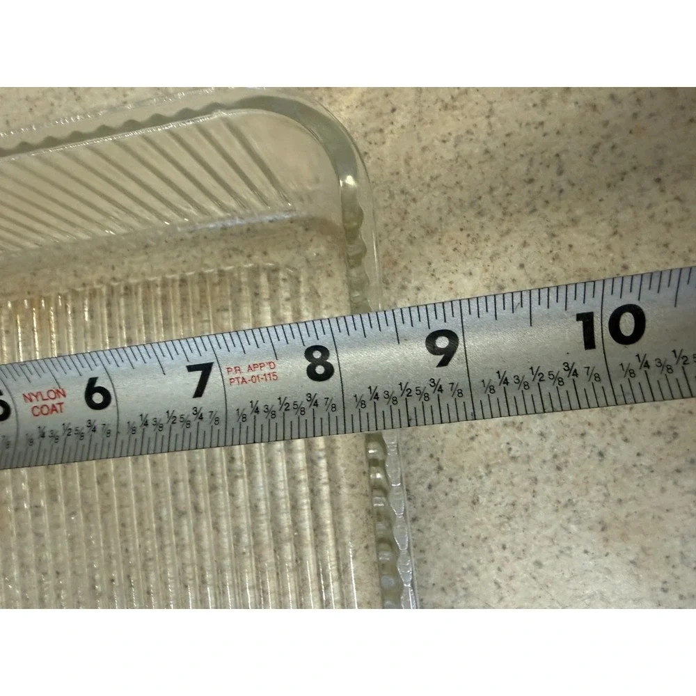 Vintage Clear Glass Square Baking Casserole Serving Dish Ribbed 8.25 Inch